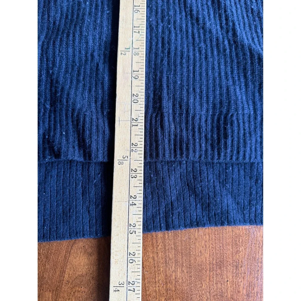 Madewell Cardigan Sweater Womens Black Merino Wool Ribbed V-Neck Large
